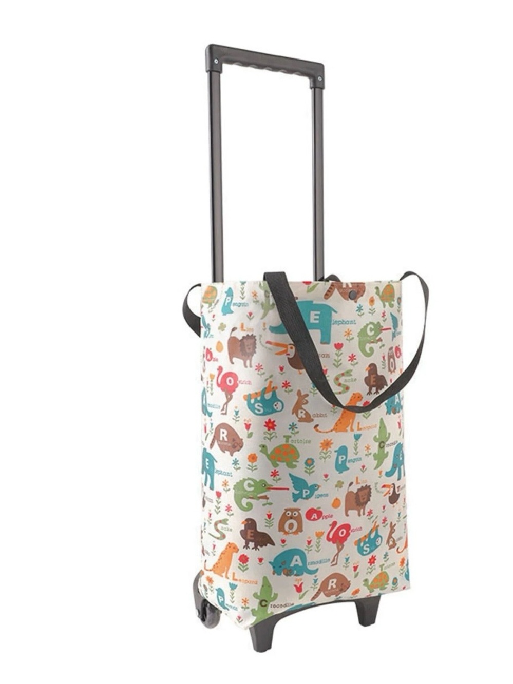 New Kids Animal Alphabet Collapsible Shopping Cart with Wheels